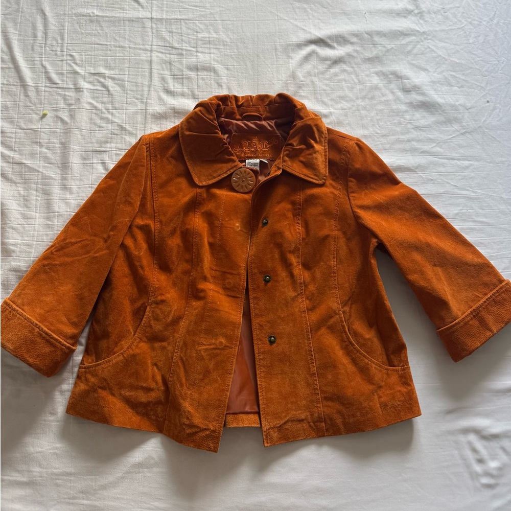 Orange leather Jacket
